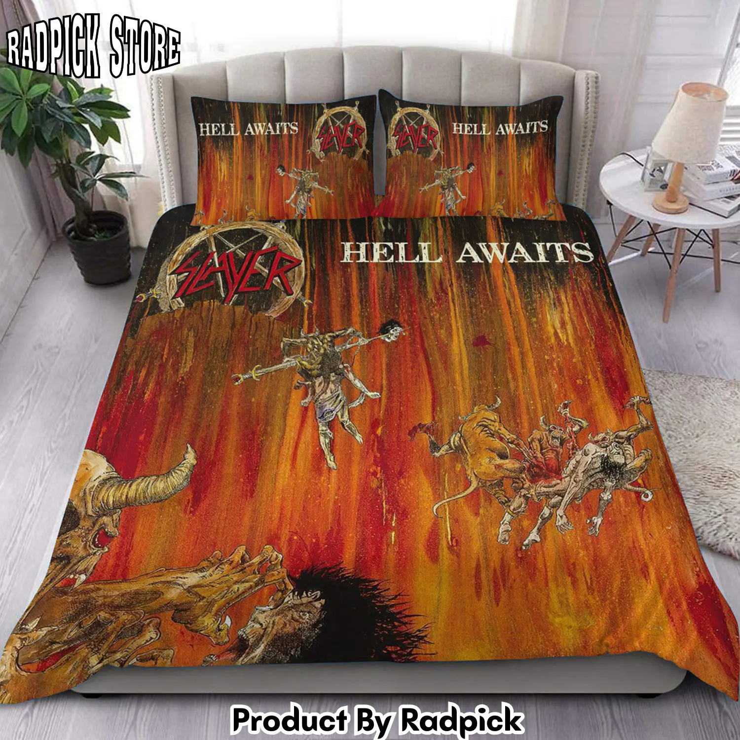 Radpick slayer hell awaits all over printed bedding set q290909 rp3272289